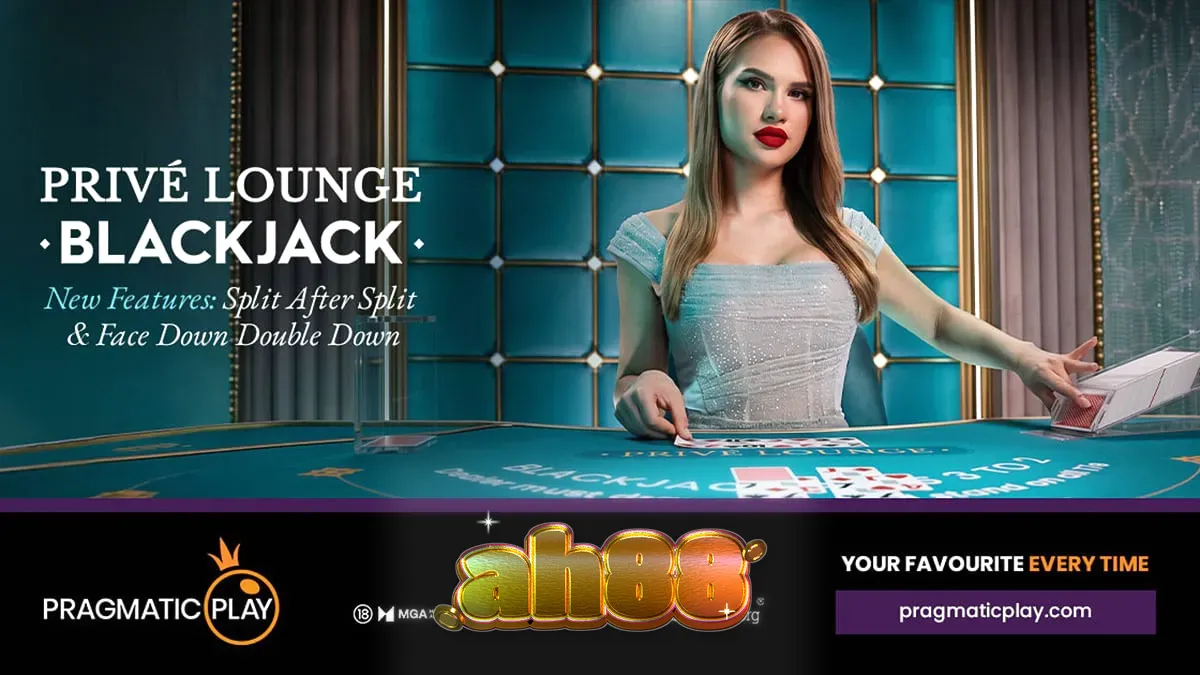 Isang eleganteng blackjack table sa isang live casino environment.